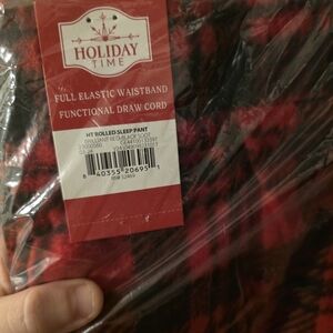 Holiday Time Brilliant Red and Black Plaid Pants